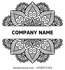 Simple geometric ornament template mandala