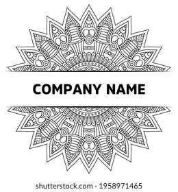 Simple geometric ornament template mandala