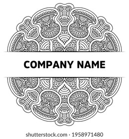 Simple geometric ornament template mandala