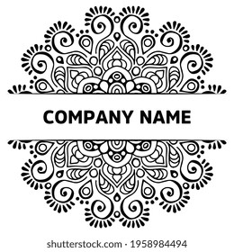 Simple geometric ornament template mandala