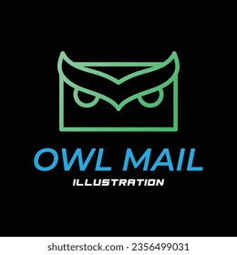 Simple Geometric Owed Bird Mail Icono Ilustración Vector