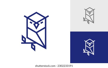 Simple geometric owl logo design