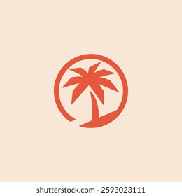 Simple Geometric Palm Tree Logo – A clean palm tree logo with sharp shapes, evoking paradise.