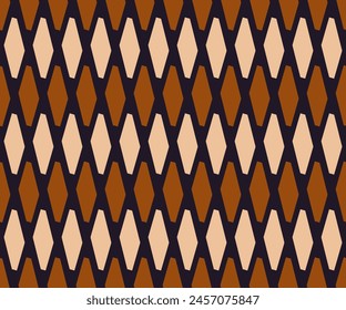 Simple geometric pattern abstract rhombus shapes motif classic brown minimal background. Small elements modern fabric design textile swatch ladies dress, man shirt all over print block.
