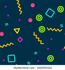 Simple geometric pattern in a bright minimalist style on a dark background. Vector design
