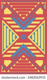 simple geometric pattern carpet red and yellow For printing wallpaper mats