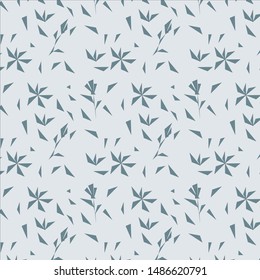 A simple geometric pattern consisting of small triangles, flowers and leaves made up of these triangles.