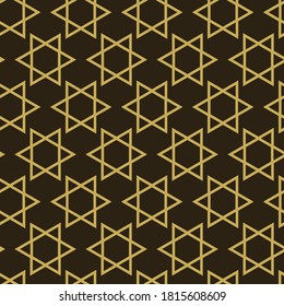 Simple Geometric Pattern | Decorative Background Vector | Colors: Black, Gold | Seamless Wallpaper For Interior Design