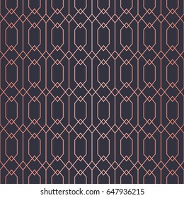 Simple geometric pattern. Endless. Seamless Pattern.  Vector Lines. Trendy Copper Look.