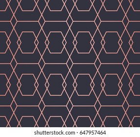 Simple geometric pattern. Endless, Seamless  Vector Lines. Trendy Copper Look.