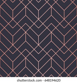 Simple geometric pattern. Endless. Seamless Pattern.  Vector Lines. Trendy Copper Look.