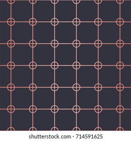 Simple geometric pattern. Endless. Seamless Pattern. Vector Lines. Trendy Copper Look.