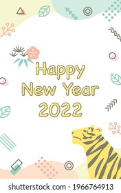 simple geometric pattern frame with tiger