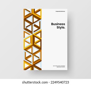 Simple geometric pattern front page layout. Isolated company identity design vector template.