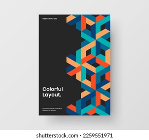 Simple geometric pattern magazine cover layout. Abstract company brochure design vector concept.