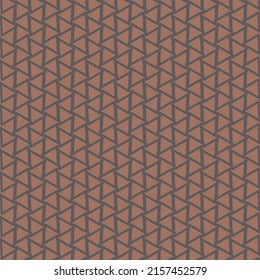 Simple geometric pattern, a mosaic of triangles drawn in black on a brown background. Textile design. Wallpaper print.