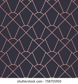 Simple geometric pattern. Seamless Vector Lines. Trendy Copper Look.