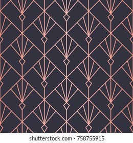 Simple geometric pattern. Seamless Vector Lines. Trendy Copper Look.