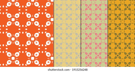 Simple geometric pattern in vector format, two tone, can be used as a print for textiles, color options: Mango Mojito and Terrarium Moss, Pale Green and Bubblegum Pink, Dusky Citron and Cool Gray