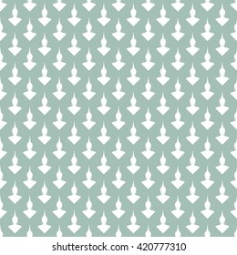 Simple geometric pattern. Vector illustration with silhouette of statue Buddha head. Silhouette face of Buddha in seamless pattern. Modern elegant light blue art background Oriental graphic design