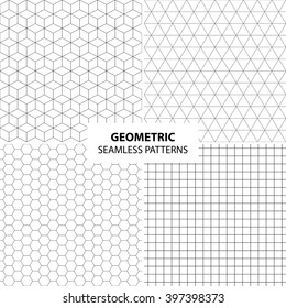 Simple geometric patterns - seamless vector collection.