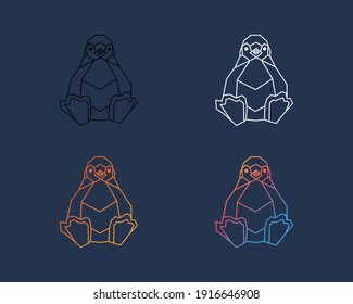 simple geometric penguin logo, with color options