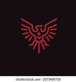 simple geometric phoenix logo concept