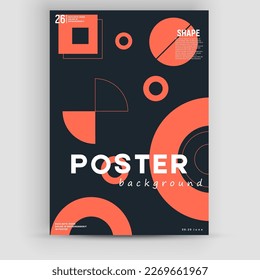 Simple geometric poster. Swiss style geometric composition for book covers, posters, flyers, magazines, annual reports