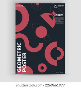 Simple geometric poster. Swiss style geometric composition for book covers, posters, flyers, magazines, annual reports