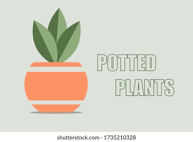 planta maceta geométrica simple para icono, logotipo, impresión, textil, diseño postal