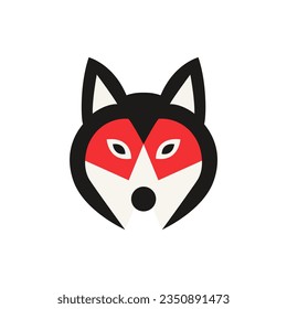 diseño simple geométrico rojo zorro salvaje logotipo de animales salvajes ilustración de vector