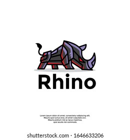 simple geometric rhino logo, modern icon vector design