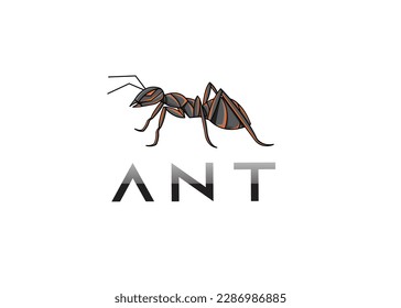 simple geometric robot ant logo, modern icon vector design	