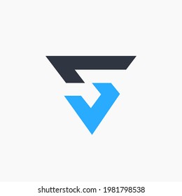 The simple geometric S is formed by an inverted triangle which is also symbolized as a shield. Minimal and masculine logo. A logo suitable for construction companies, personal brands, fashion, etc.