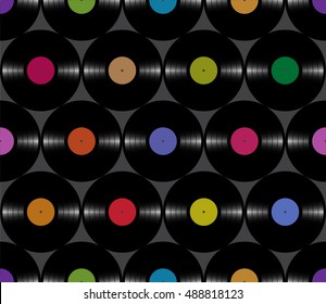Simple geometric seamless background (vinyl records)
Vintage musical pattern.