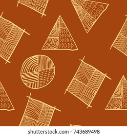 Simple Geometric Seamless Hand Drawn Diagonal Striped Background, Nature Unusual Poster Design