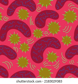 Einfaches geometrisches nahtloses Muster mit abstrakten Formen. Trendy handgezeichnete Texturen. Modernes abstraktes Design für Papier, Stoff, Inneneinrichtung und andere Benutzer.