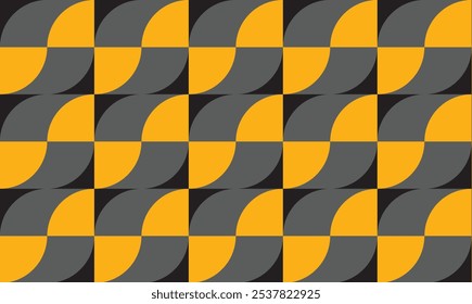 Simple geometric seamless pattern combination of yellow and dark gray color shapes. Perfect for printing, design backgrounds, wallpaper and tiles, gift wrapping