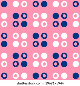 Simple geometric seamless pattern drawn by hand. Endless girly print. Vector illustration.