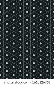 Simple Geometric seamless pattern with lines and dots. Seamless vector