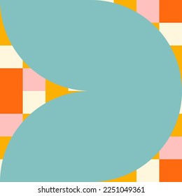 Patrón simple geométrico sin costuras. Fondo abstracto moderno con formas redondeadas, semicírculo, cuadradas, de rayas rectangulares en colores pastel.