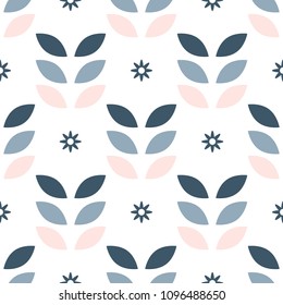 Simple geometric seamless pattern in scandinavian style. Bright and soft color palette. Vector design.