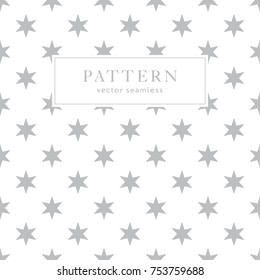 Simple geometric seamless pattern with six-pointed stars. Light collection. Abstract textured background design template. Vector illustration for minimalistic design. Modern elegant wallpaper.