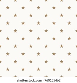 Simple geometric seamless pattern with stars. Golden collection. Abstract textured background design template. Vector illustration for minimalistic design. Modern elegant wallpaper.