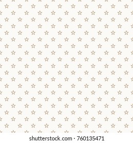 Simple geometric seamless pattern with stars. Golden collection. Abstract textured background design template. Vector illustration for minimalistic design. Modern elegant wallpaper.