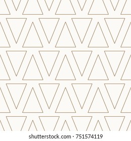 Simple geometric seamless pattern with triangles. Winter holidays collection. Merry Christmas and Happy New year. Abstract textured background design. Modern elegant wallpaper. Vector illustration.