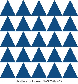 simple geometric seamless pattern with triangular elements in trendy classic blue color