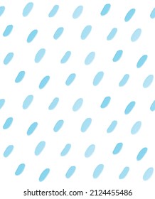 Simple Geometric Seamless Vector Patterns with Blue Hand Drawn Spots Isolated on a White Backgroud. Funny Abstract Irregular Print ideal for Fabric, Textile, Wrapping Paper.