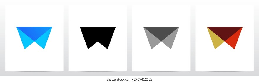 Einfache geometrische Form kombinieren Buchstabe anfängliches Logo Design W