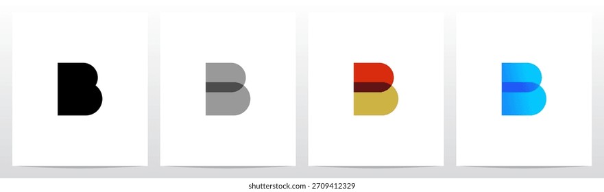 Forma geométrica simple Combine la letra Diseño inicial del logotipo B